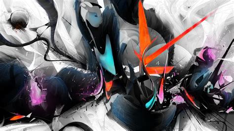 Wallpaper Colorful Digital Art Anime Abstract Paint Splatter
