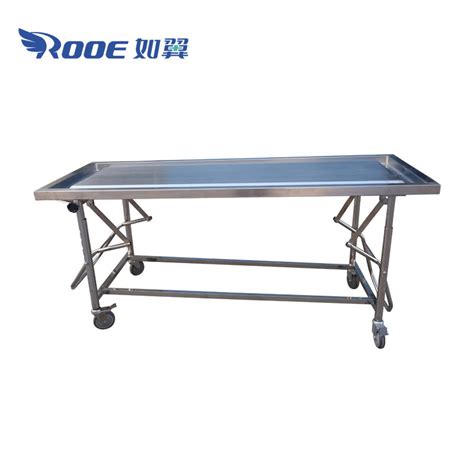 Ga Funeral Trolley Stainless Steel Autopsy Table Cart Mortuary Washing Table From China