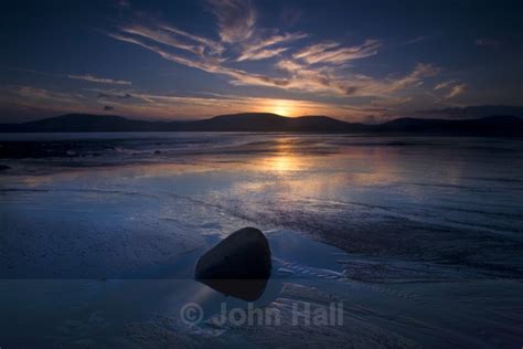 Sunset Reflected In Sand On Waterville Beach Ballinskelligs Bay