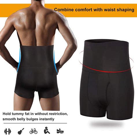 TAILONG Men Tummy Control Shorts High Waist Slimming Black Size X