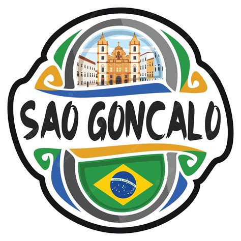 São Gonçalo Brasil Bandeira Viagem Lembrança Adesivo Skyline Landmark