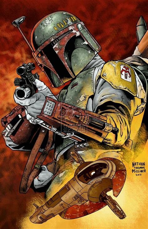 Boba Fett By Nathan Thomas Miliner Star Wars Poster Star Wars Art Star Wars Pictures