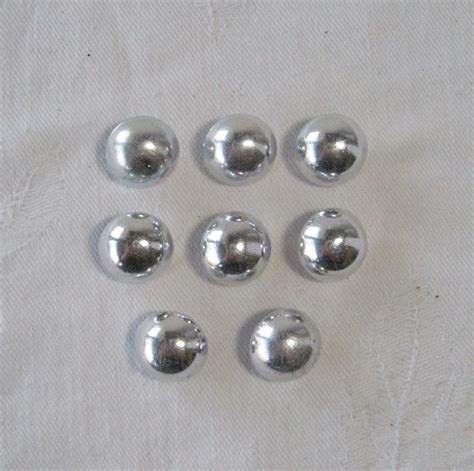 8 Silver Look Buttons Silver Buttons Domed Buttons Etsy What Sells