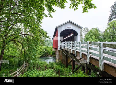 This Is The Historic Currin Covered Bridge Built In 1925 Stock Photo
