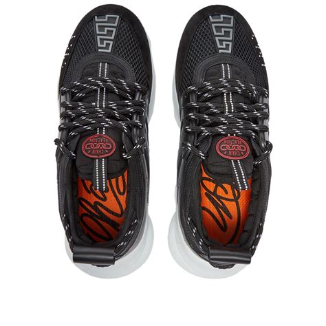 Versace Chain Reaction Sneaker Black And Burgundy End Us