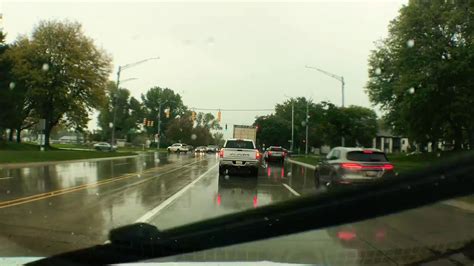 Rainy Drive To Detroit Michigan From Southfield Michigan Youtube