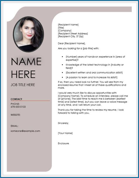 Cover Letter Template In Word Download