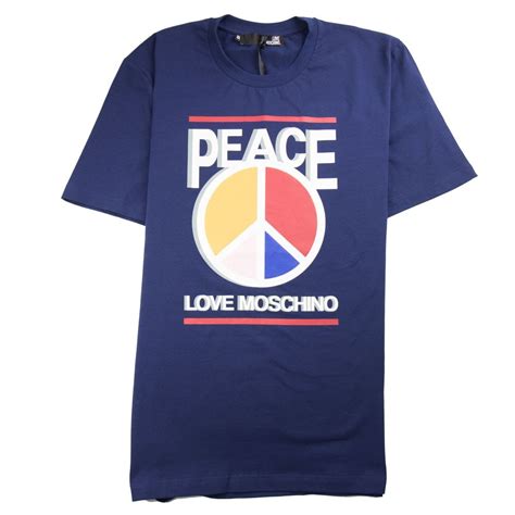 Love Moschino Peace Love T Shirt Blue Onu