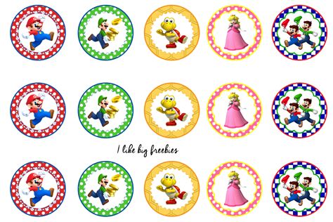 Super Mario Bros Bottlecap Imagescupcake Toppersprintable Kids