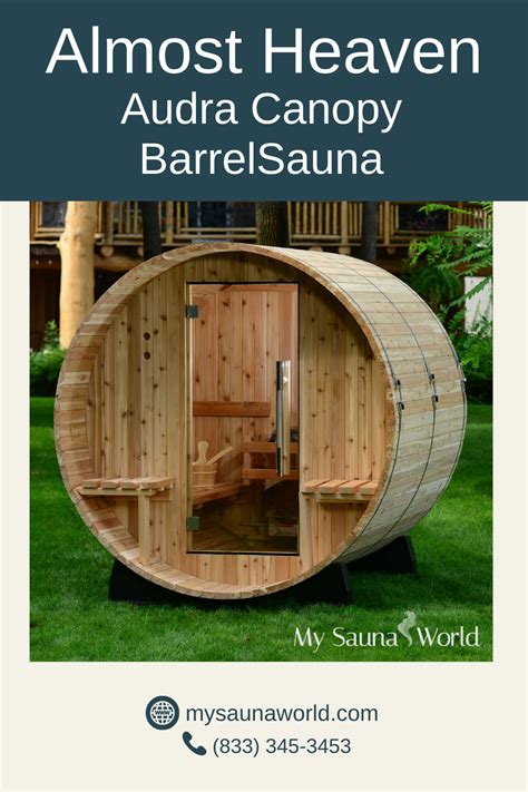 Almost Heaven Audra 2 Person Canopy Barrel Sauna Barrel Sauna Sauna