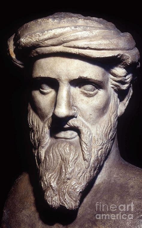 Bust Of Pythagoras Greek Philosopher And Mathematician Sculpture By