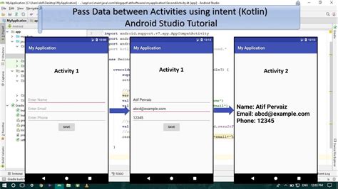 Pass Data Between Activities Using Intent Kotlin Android Studio