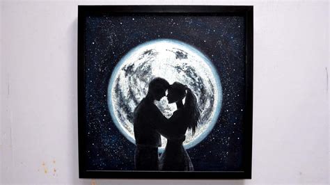 Romantic Couple In Moonlight Acrylic Painting Tutorial With Easy