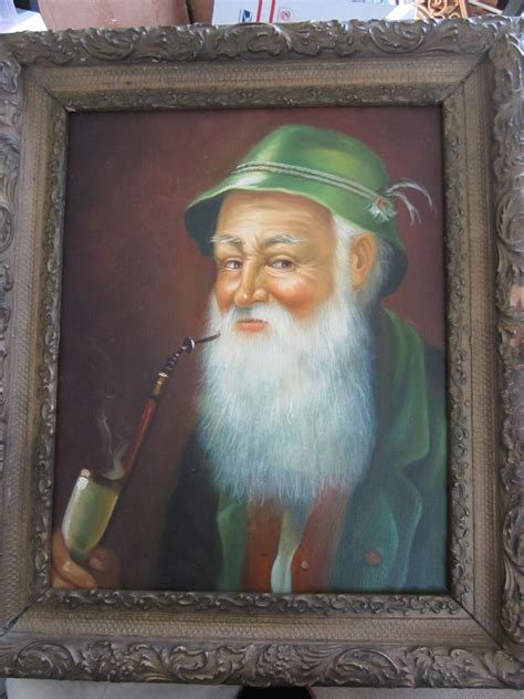 A man that enjoys constant female attention;one who flirts and/or has relationships with more than one woman at a time 2. Orginal Folk ART ? oil Painting old Man with Pipe ...