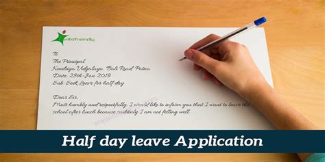 These forms have been designed by experts who are well versed with the latest. Write an application to your principal for half day leave