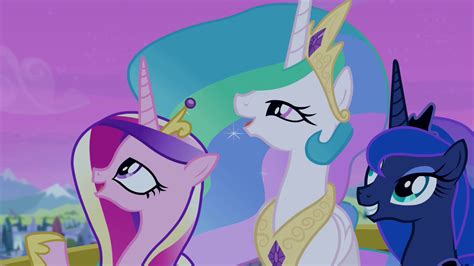 Image Celestia Luna And Cadance Looking At The Sky S4e25png My