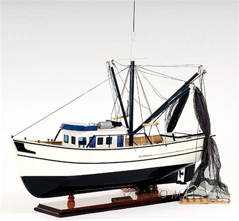 Gulf Shrimp Trawler Louisiana Work Boat Wooden Fishing Model