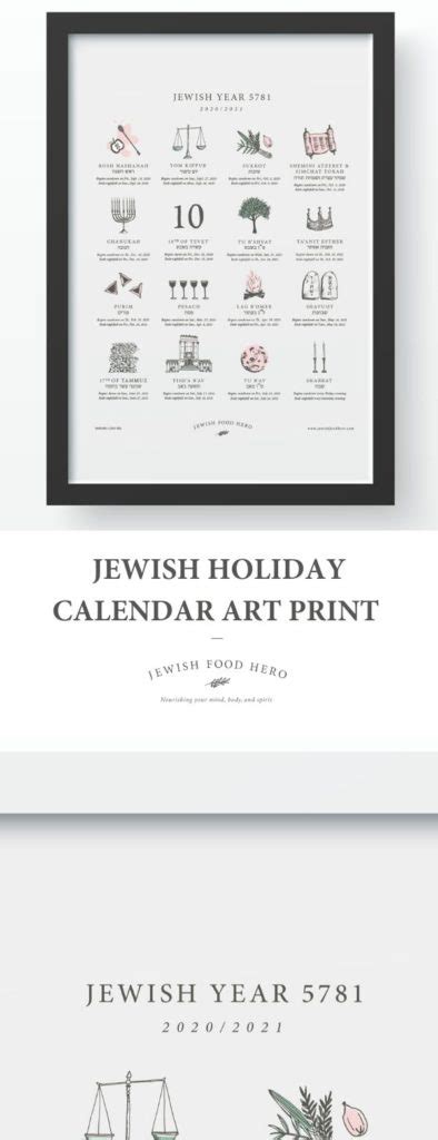 Jewish Holiday Calendar Art Print A Beautiful Way To Remember The