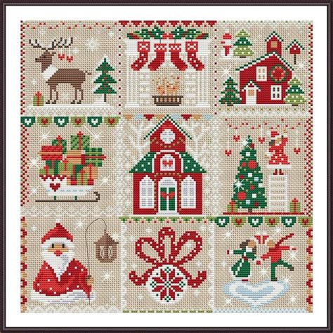 christmas cross stitch patterns sampler cross stitch etsy holiday cross stitch patterns