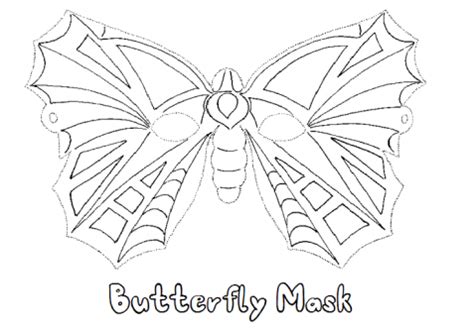 printable cut out butterfly mask coloring in mask - Free Kids Coloring