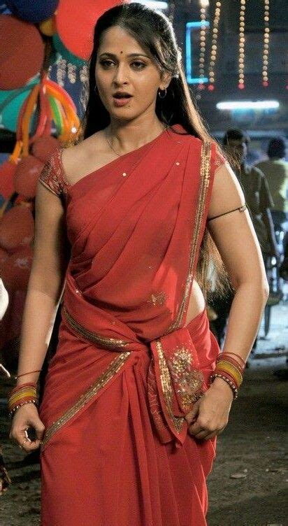 Anushka Shetty Hot In Backless Blouse Photos And Navel Show Hd Stills