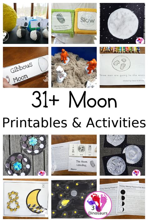 31 Moon Printables And Activities For Kids 3 Dinosaurs