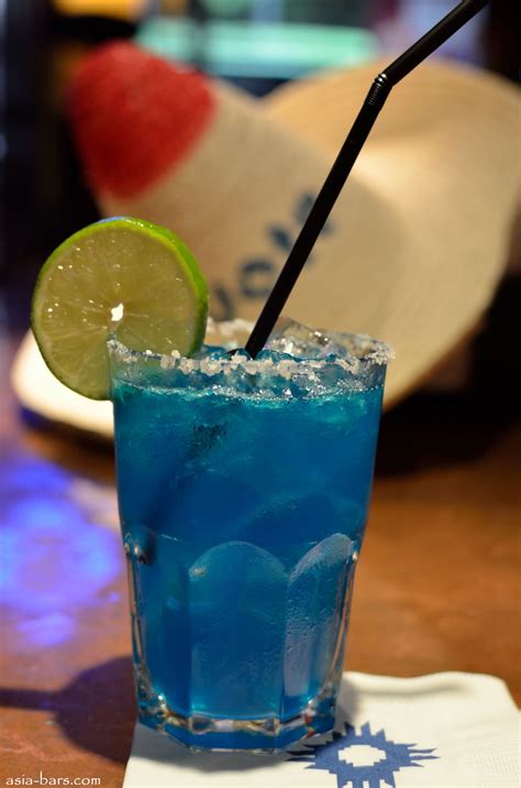 Ingredients for blue hawaiian cocktail. Coyote Bar & Grill in Hong Kong- vibrant Mexican ...