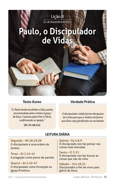 Escola Bíblica Dominical Ad Curitiba Subsídio Lição 8 Paulo O