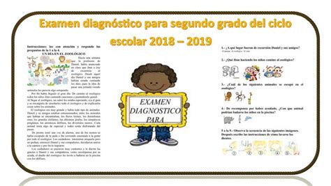 Examen Diagnóstico Para Segundo Grado Del Ciclo Escolar 2018 2019