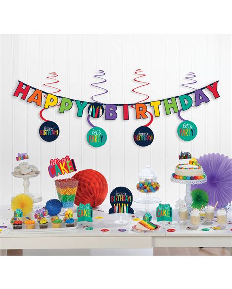Happy Birthday Party Deco Set Rainbow 17 Pieces Horror