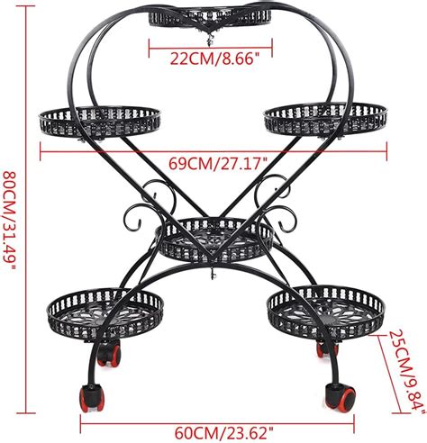 Soporte Para Plantas De Interior Con Ruedas Estante De Metal Para