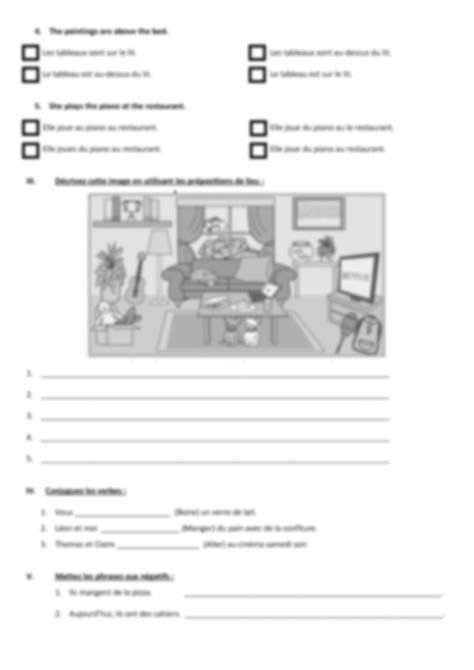 Solution Grade 6 French Practice Worksheet Studypool