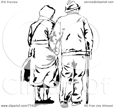 Royalty Free Rf Clipart Illustration Of A Black And White Senior