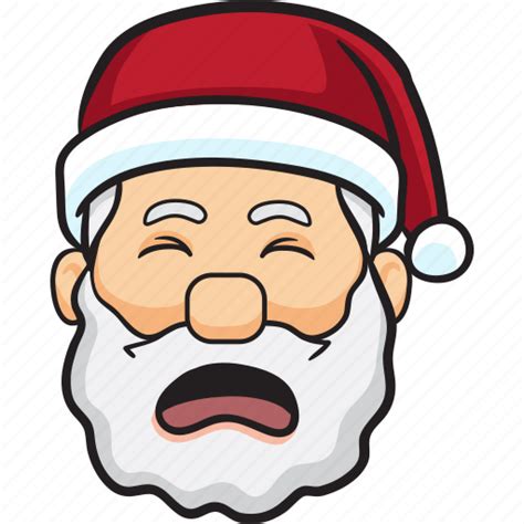 Cartoon Christmas Emoji Holiday Santa Smiley Icon Download On