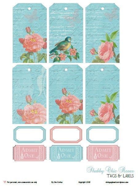 Shabby Chic Roses Tags And Labels Free Printable Shabby Chic