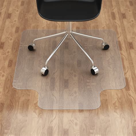 Langria Clear Pvc Chair Mat With Extended Lip For Hard Floors