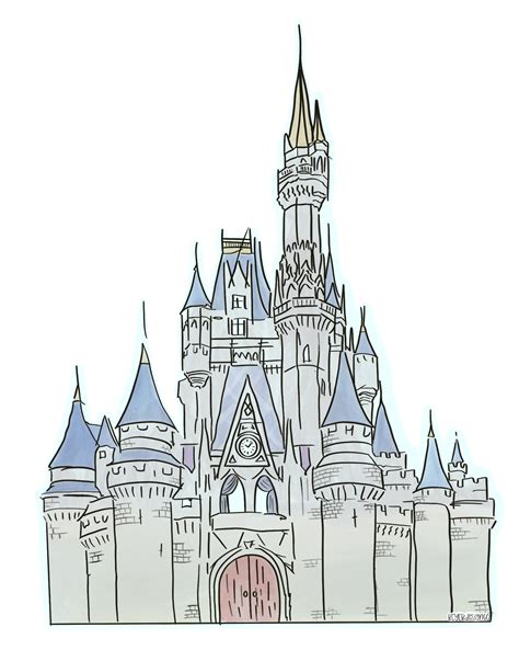 Disney World Castle Drawing Simple Shalon Wertz