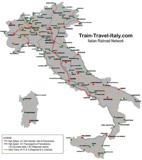 Italy Train Map The Rail Travel Companion Train Travel