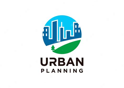 都市計画都市公園町ロゴ デザイン テンプレート プレミアムベクター