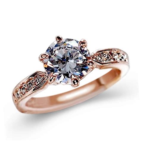 1 75ct aaa zircon engagement rings for women rose gold color wedding rings female anel austrian