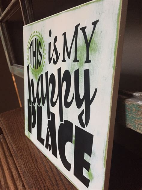 This Is My Happy Place Hand Painted Wood Sign Home Wall Etsy