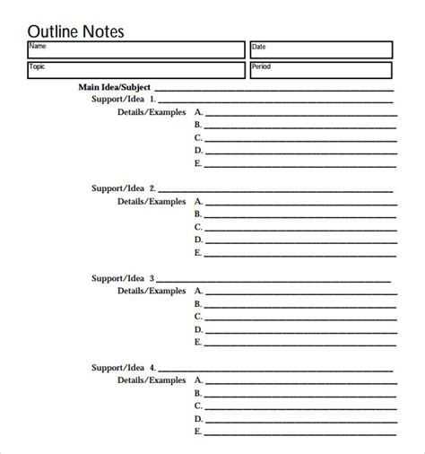 Download Free Word Outlines Templates Helperessentials