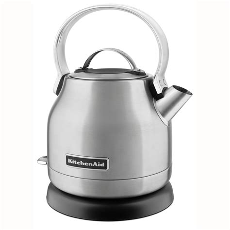 Kitchenaid teakettle 1.5 qt porcelain enamel steel whistling mustard yellow. KitchenAid 1.25L Electric Tea Kettle in Red, Stainless ...