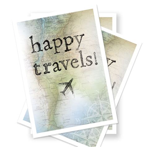 3x Postcard Happy Travels T For Traveler Welcome Etsy