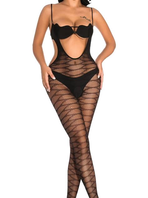 Womens Sexy Bodystocking Open Crotch Fishnet Sexy Lingerie Hole Dont