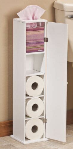 Narrow Bathroom Storage Cabinet Toilet Paper Holder Tissue Slim Stand