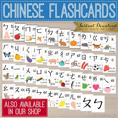 Printable Chinese Alphabet Poster 8x10 And 11x14 Bopomofo Etsy