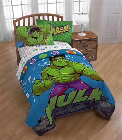 Super Hero Adventures Hulk Out Blue Kids Twin Bed Set