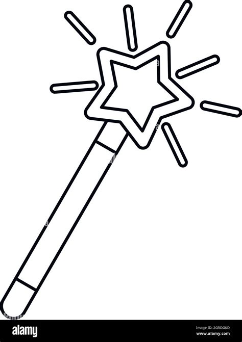 Magic Wand Icon Outline Style Stock Vector Image And Art Alamy