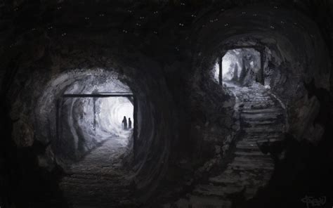 Creepy Cave Scenery Complex Art Mysterious Universe Underground